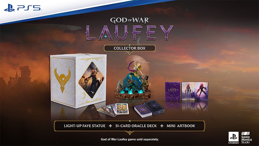 Collector Box contents: light-up Faye statue, Oracle Deck and mini artbook